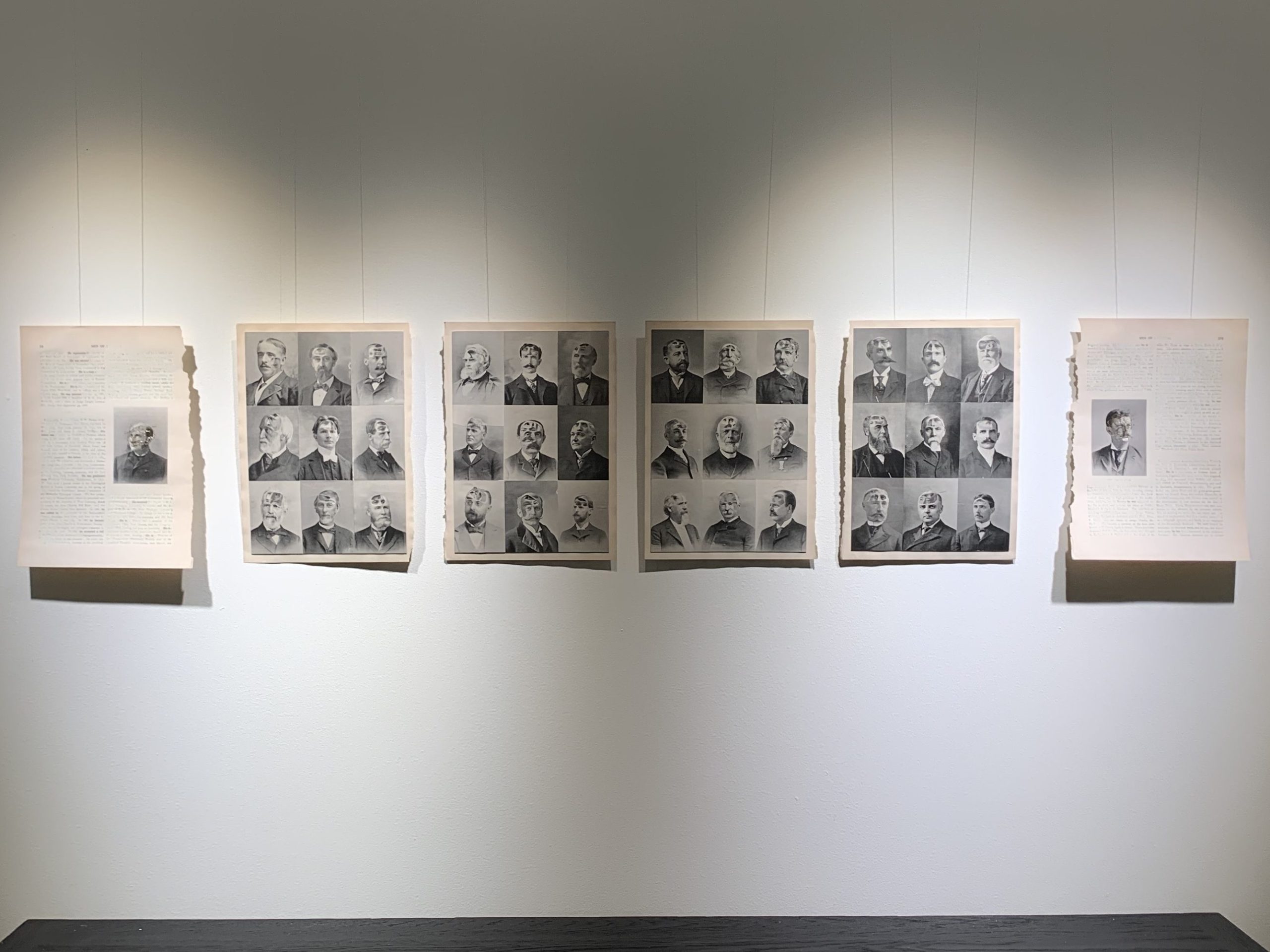 The collage series "Men Of" by Lesley Finn for her Poltergeist Library show at Yale University curated by Dustin Kuhns